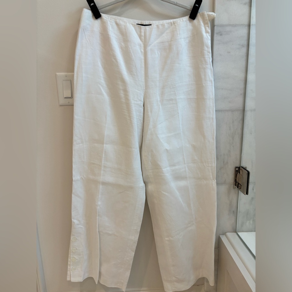 Talbots High Waist Linen Palazzo Pants